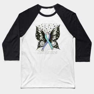 Thyroid Cancer Ribbon w/ wings- color design Baseball T-Shirt